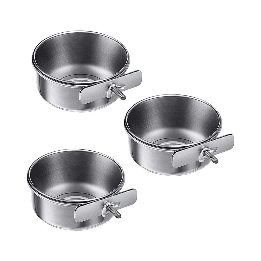 Comedouro de Aço Inox para Pássaros - Pets
