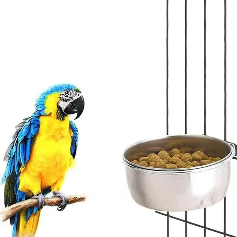 Comedouro de Aço Inox para Pássaros - Pets